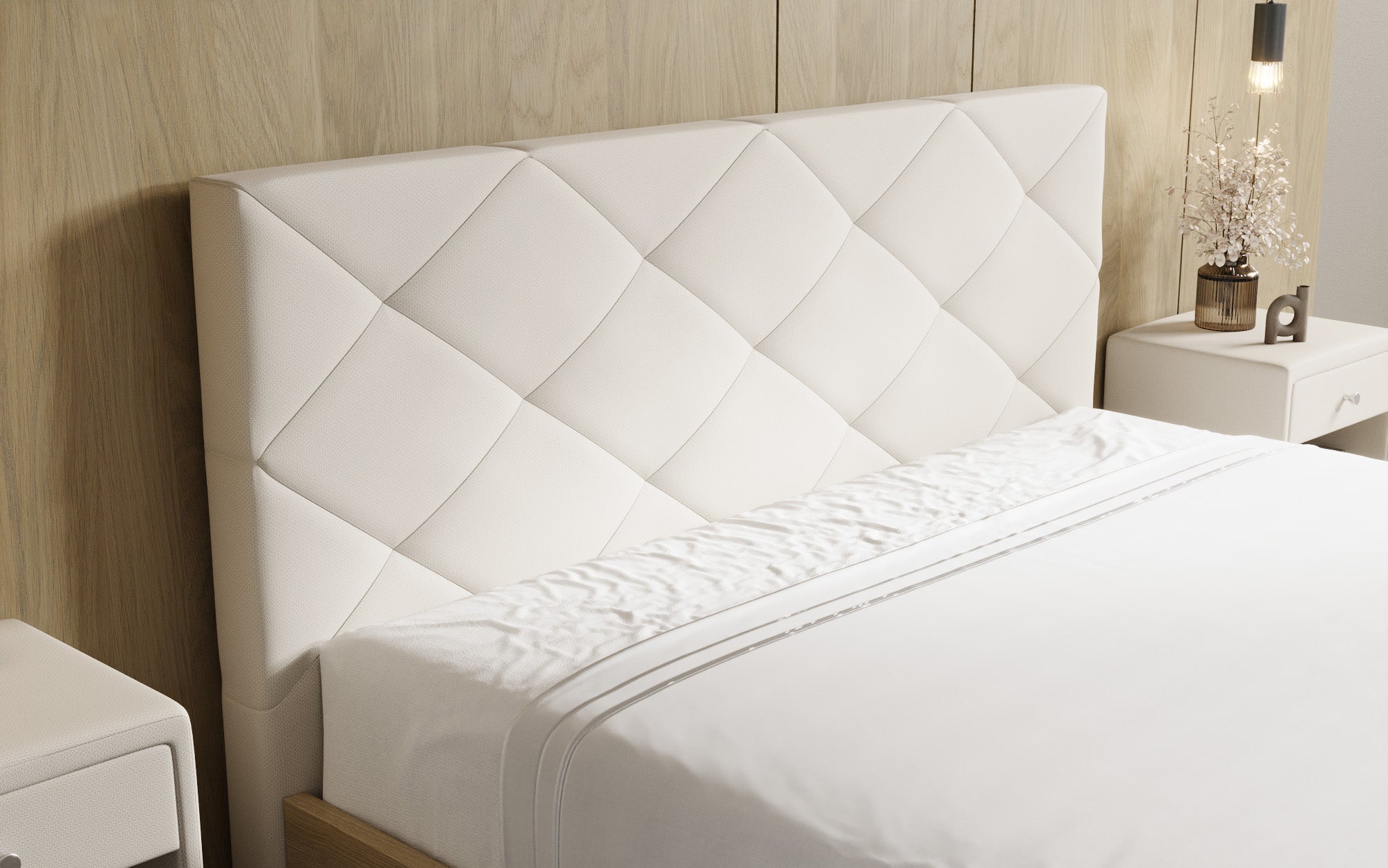 Designer Polsterbett Fiore Caro in Stoff mit Stauraum