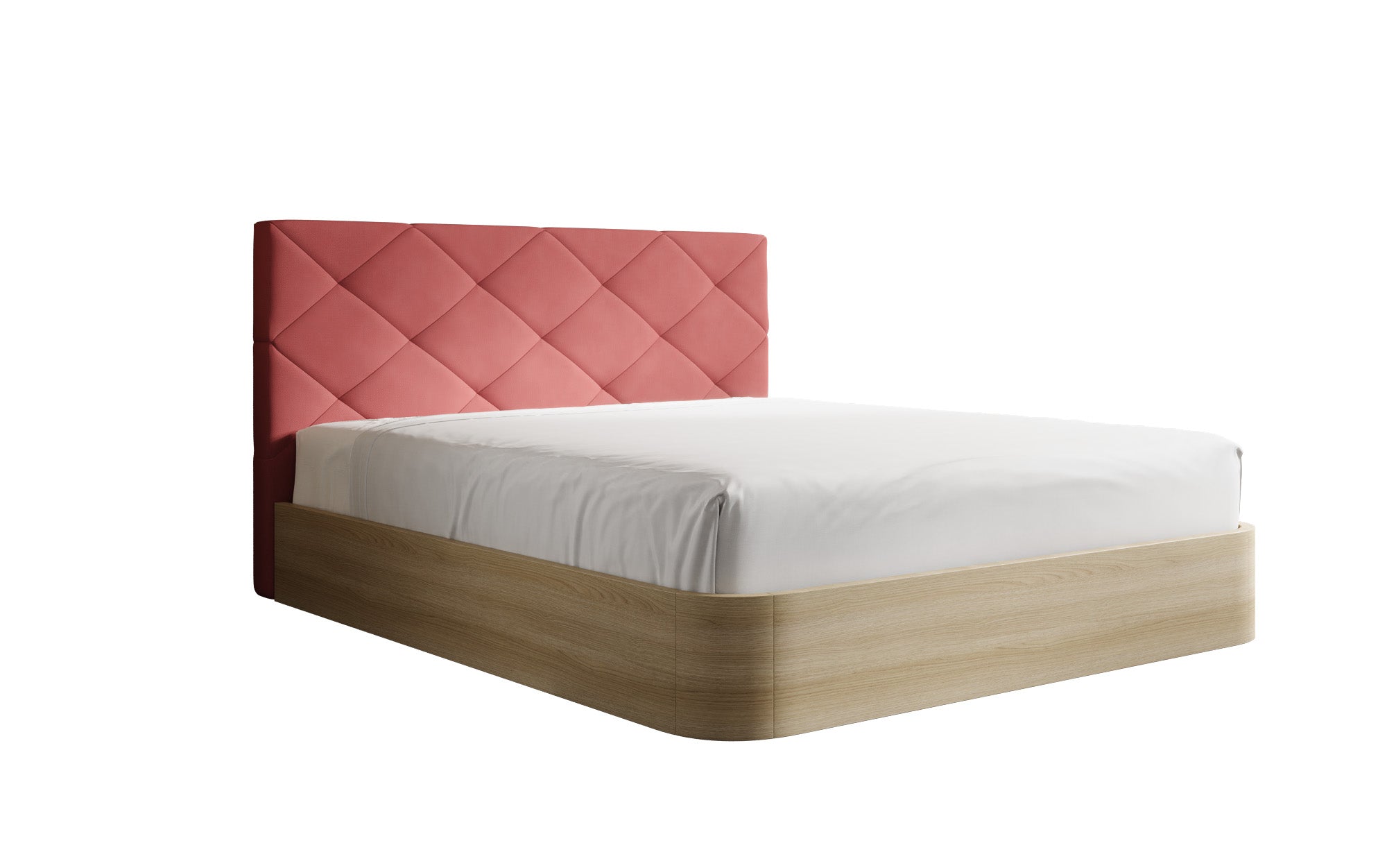 Designer Polsterbett Fiore Caro in Stoff mit Stauraum