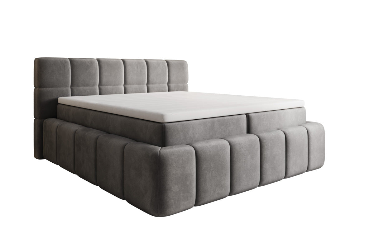 Boxspringbett Bombo mit Stauraum in Samt