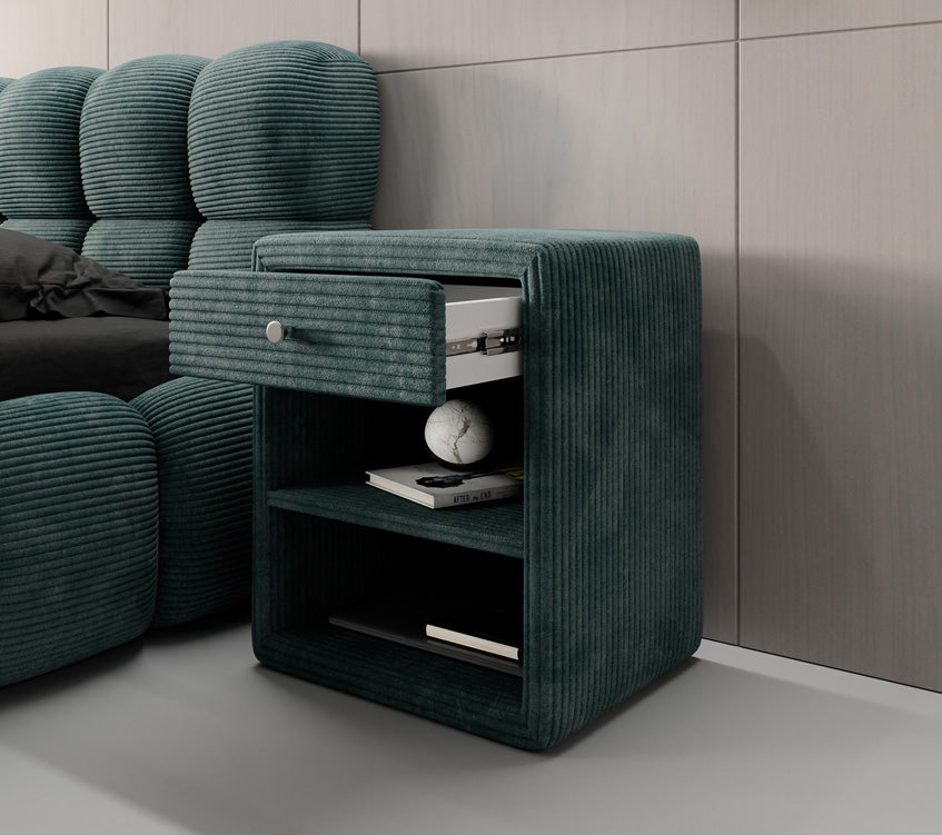 Designer Nachttisch Amy in Cord