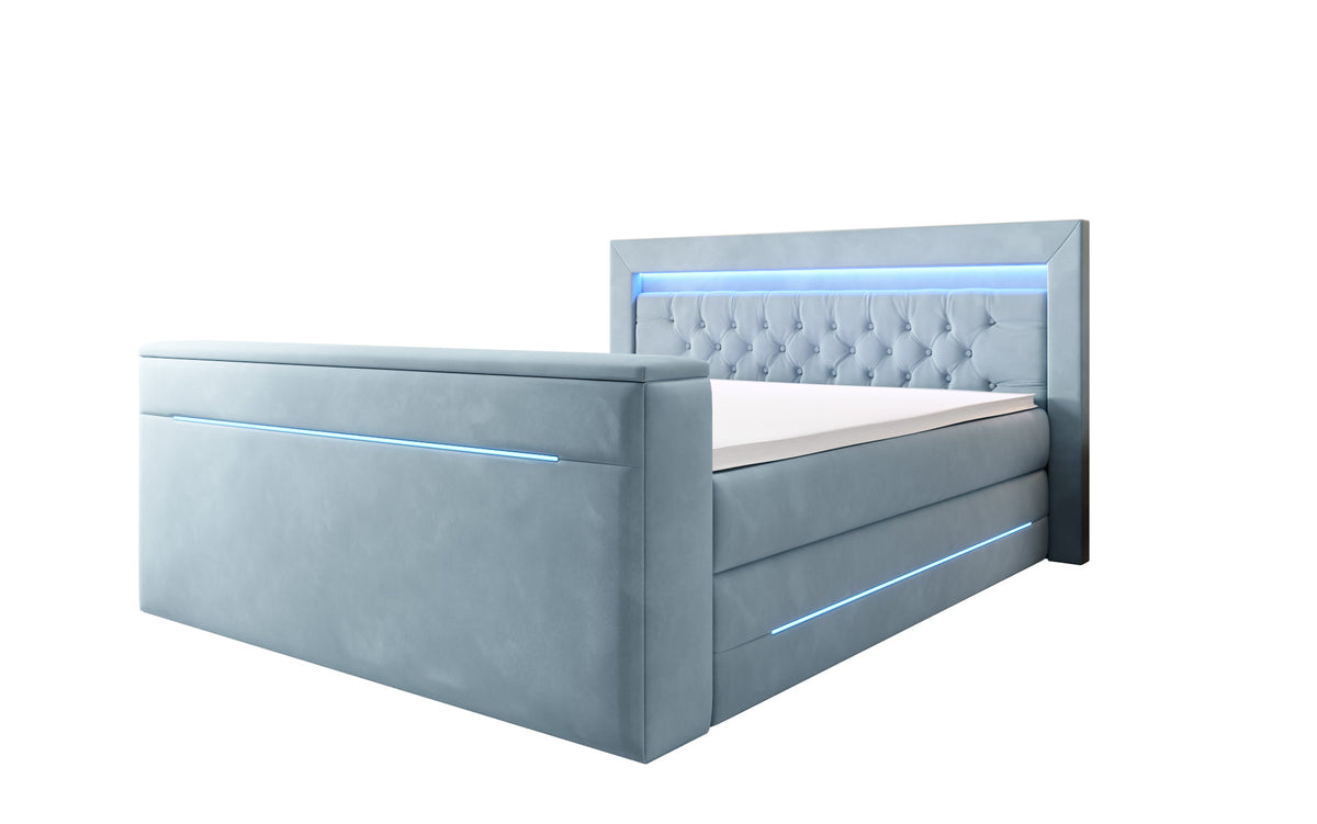 Boxspringbett Pluto mit TV Lift, RGB und Stauraum