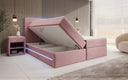 Boxspringbett Voyage s LED osvetlením a úložným priestorom, potiahnuté zamatom