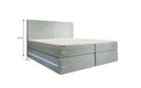 Boxspringbett Voyage s LED osvetlením a úložným priestorom, potiahnuté zamatom