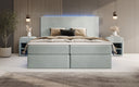 Boxspringbett Voyage s LED osvetlením a úložným priestorom, potiahnuté zamatom