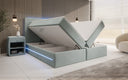 Boxspringbett Voyage s LED osvetlením a úložným priestorom, potiahnuté zamatom