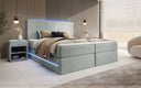 Boxspringbett Voyage s LED osvetlením a úložným priestorom, potiahnuté zamatom