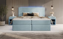 Boxspringbett Voyage s LED osvetlením a úložným priestorom, potiahnuté zamatom