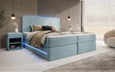 Boxspringbett Voyage s LED osvetlením a úložným priestorom, potiahnuté zamatom