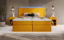 Boxspringbett Voyage s LED osvetlením a úložným priestorom, potiahnuté zamatom