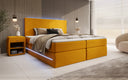 Boxspringbett Voyage s LED osvetlením a úložným priestorom, potiahnuté zamatom