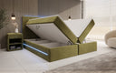 Boxspringbett Voyage s LED osvetlením a úložným priestorom, potiahnuté zamatom