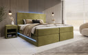 Boxspringbett Voyage s LED osvetlením a úložným priestorom, potiahnuté zamatom