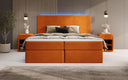 Boxspringbett Voyage s LED osvetlením a úložným priestorom, potiahnuté zamatom