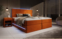 Boxspringbett Voyage s LED osvetlením a úložným priestorom, potiahnuté zamatom