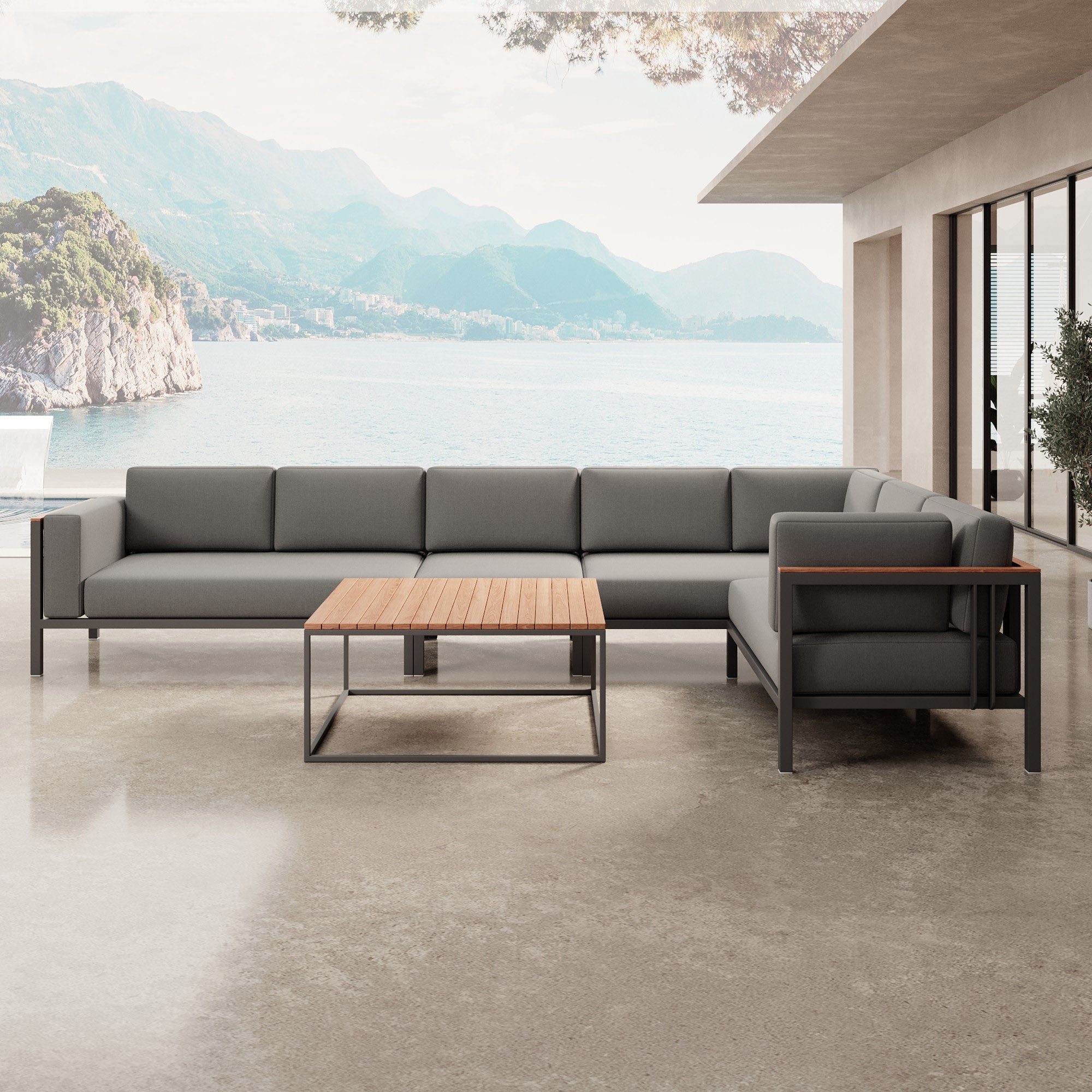 Euphoria – L-Maxilounge & stôl z hliníka | Kolekcia Aevora™