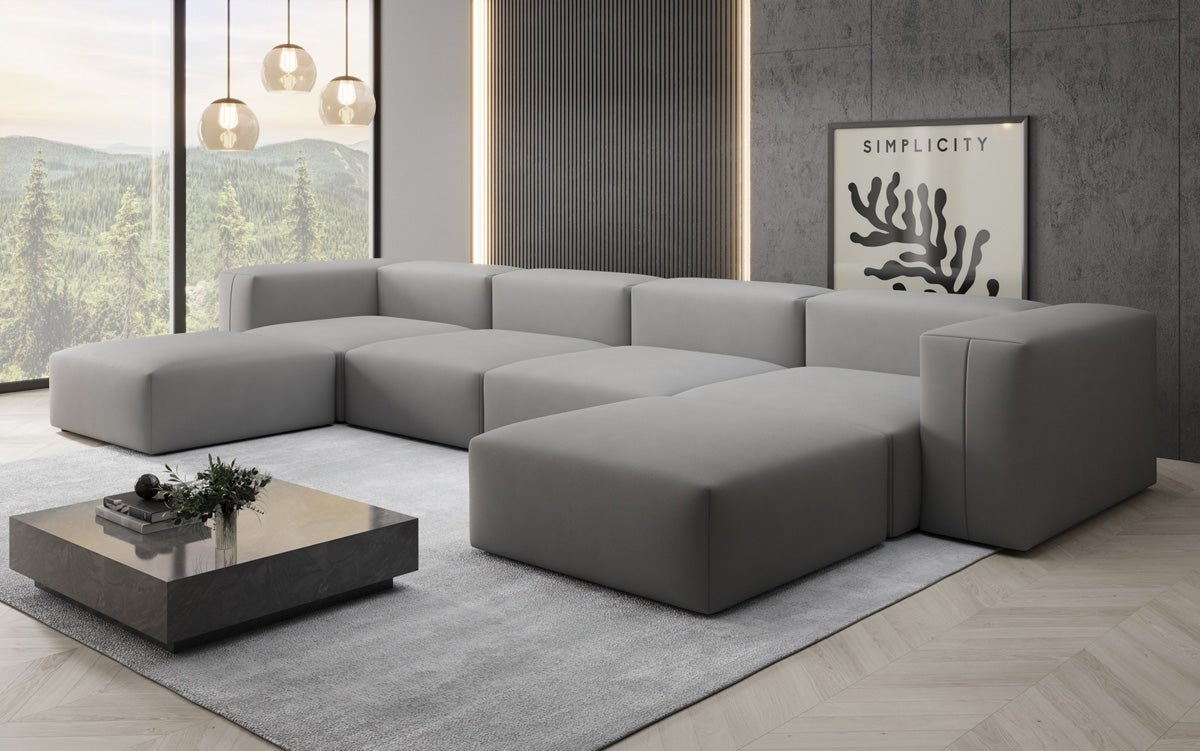 Designer U Sofa Snug in Stoff