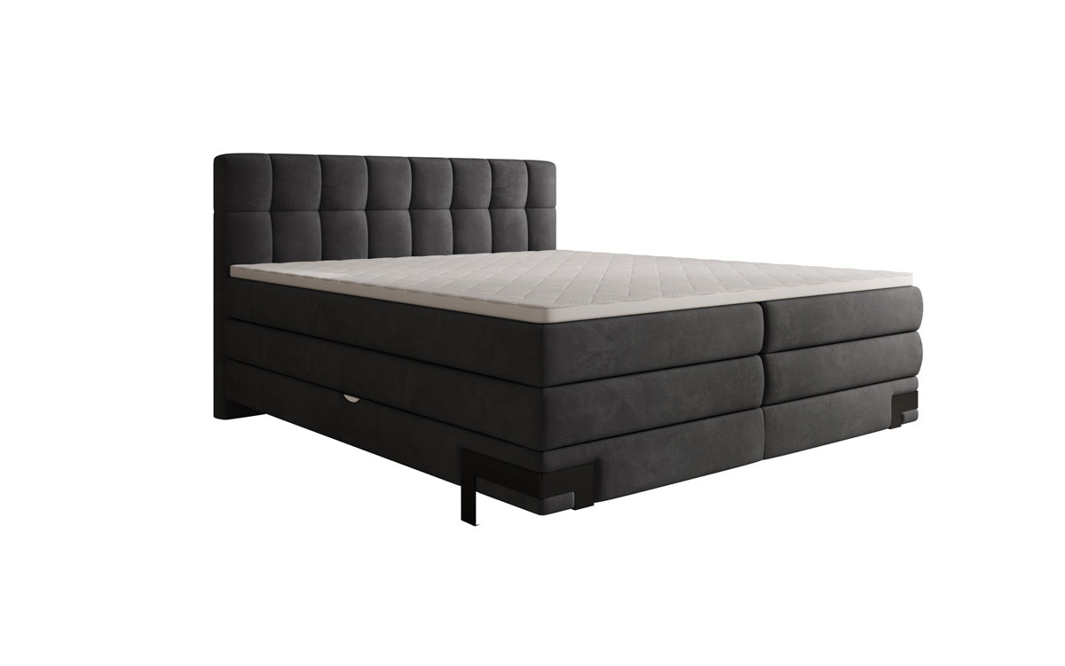 Boxspringbett Isabell mit Stauraum in Samt