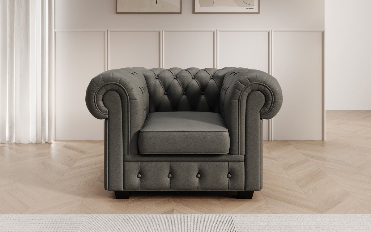 Chesterfield kreslo Royal v pravom koženom prevedení