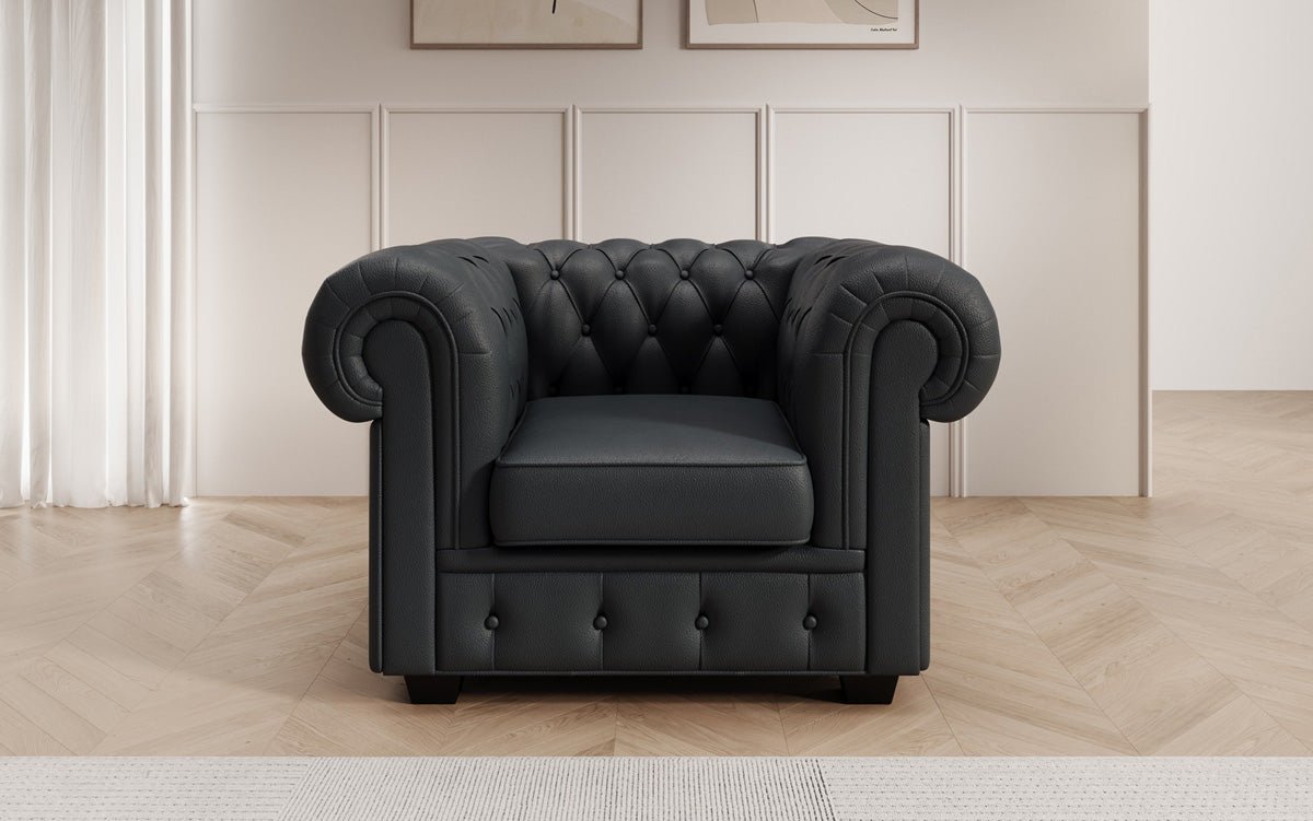 Chesterfield kreslo Royal v pravom koženom prevedení