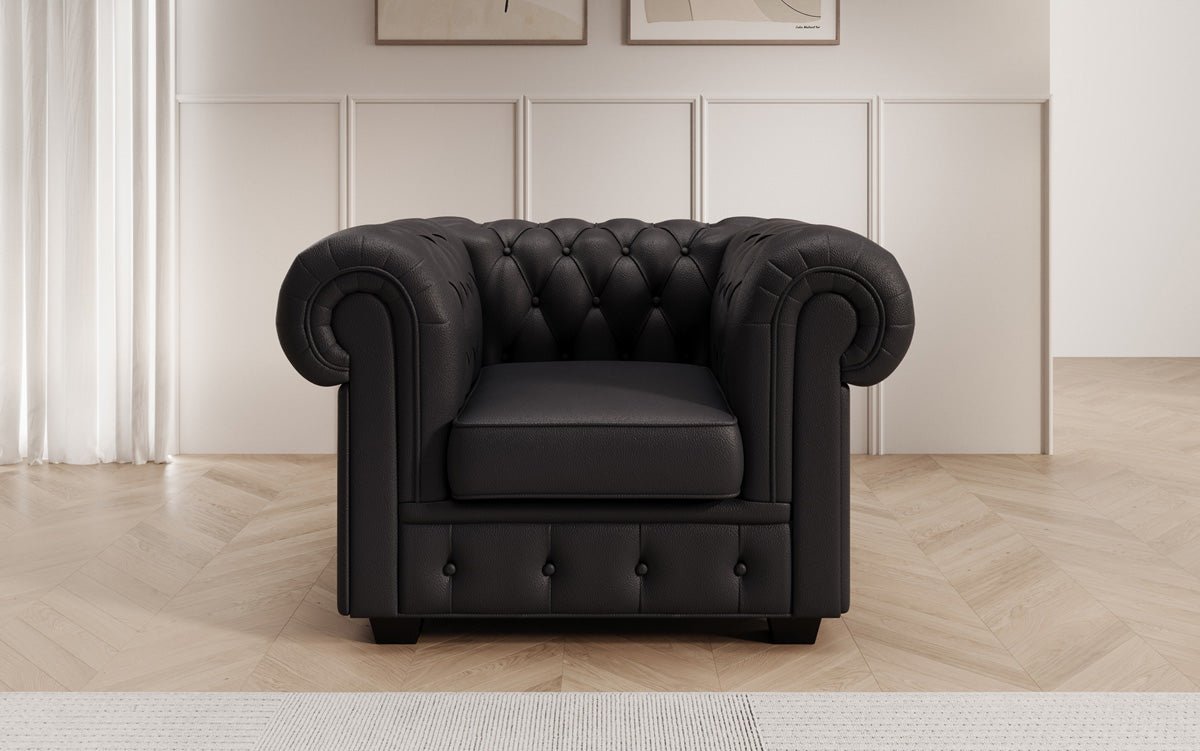Chesterfield kreslo Royal v pravom koženom prevedení