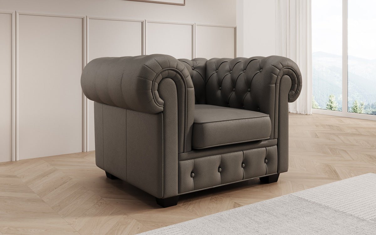 Chesterfield kreslo Royal v pravom koženom prevedení