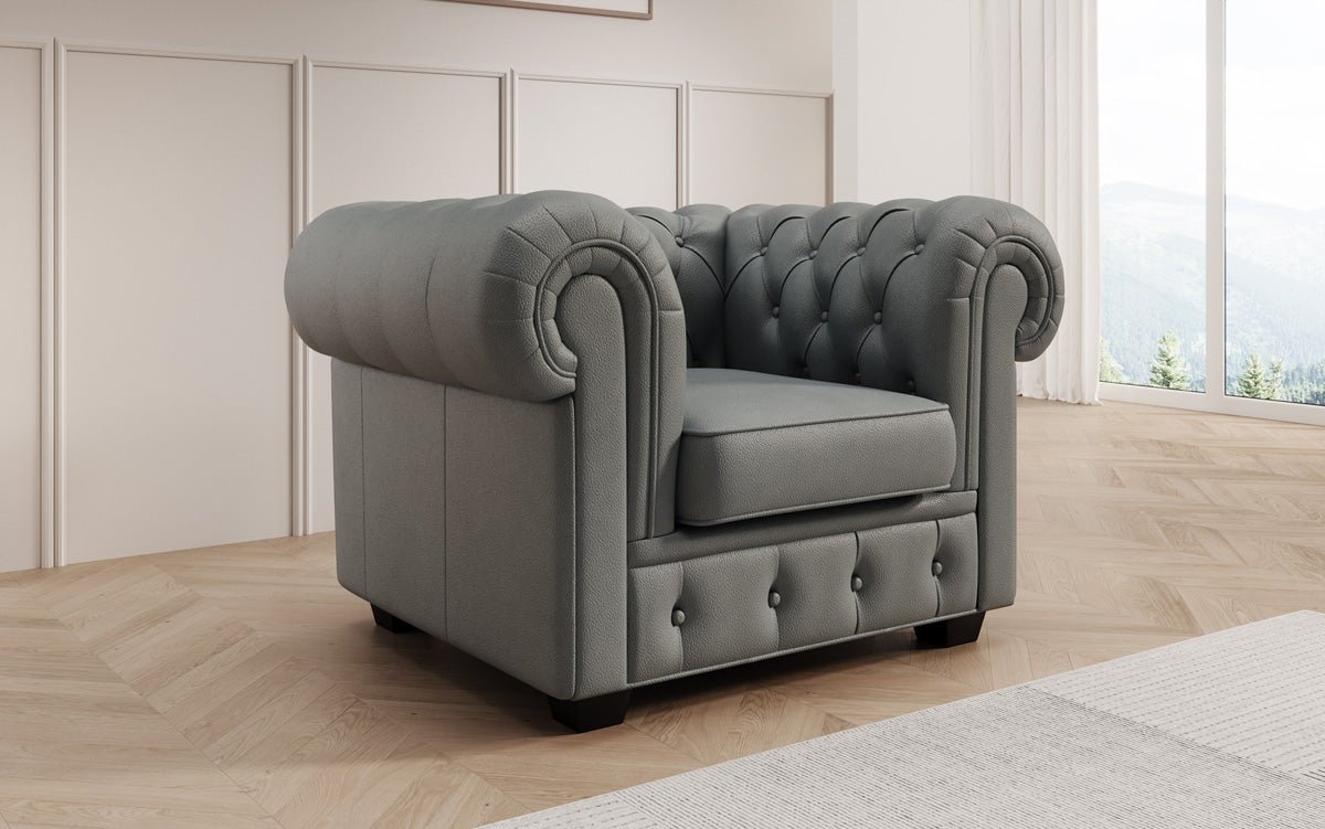 Chesterfield kreslo Royal v pravom koženom prevedení