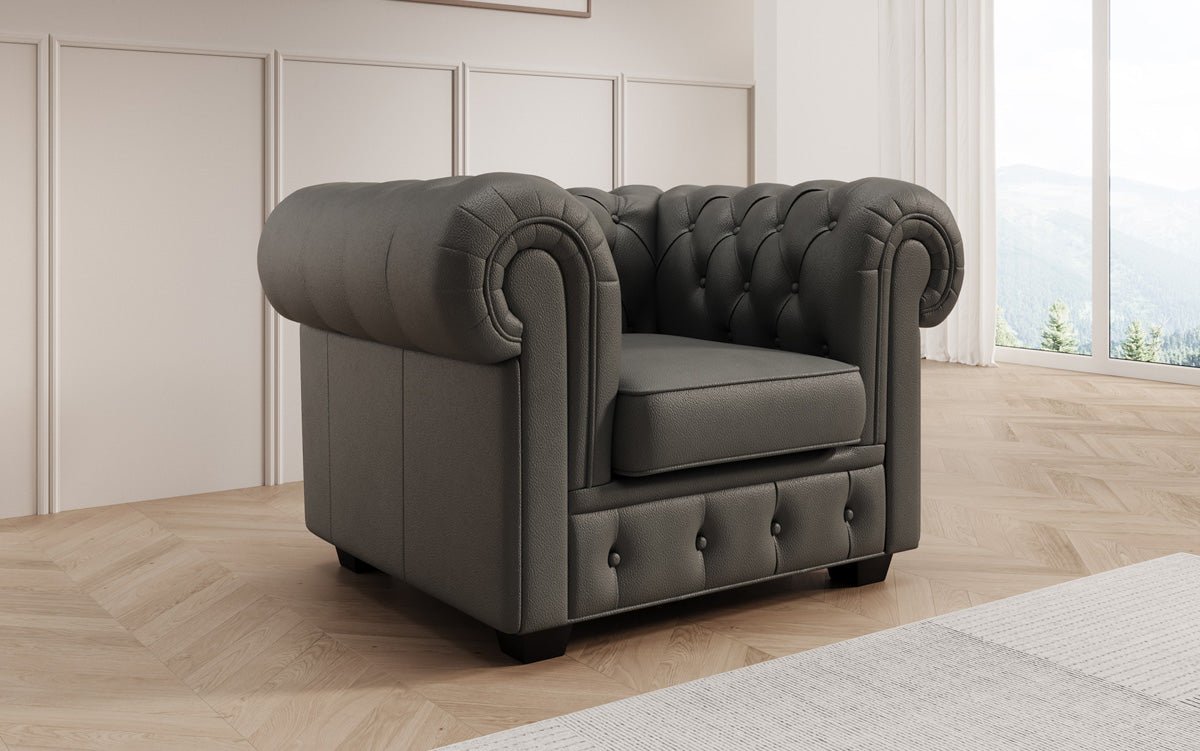 Chesterfield kreslo Royal v pravom koženom prevedení