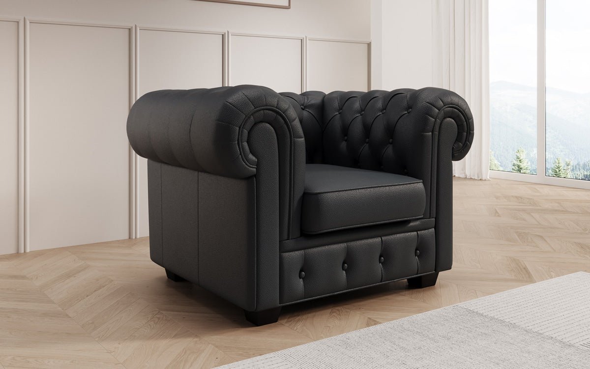 Chesterfield kreslo Royal v pravom koženom prevedení