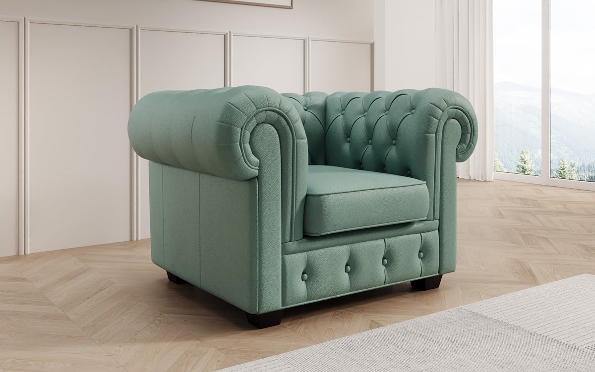Chesterfield kreslo Royal v pravom koženom prevedení