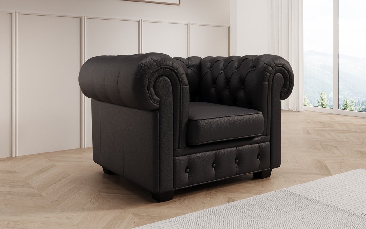 Chesterfield kreslo Royal v pravom koženom prevedení