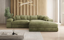Designer Ecksofa Bernardo mit breiter Ottomane in Cord