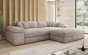 Designer Ecksofa Bernardo mit breiter Ottomane in Cord
