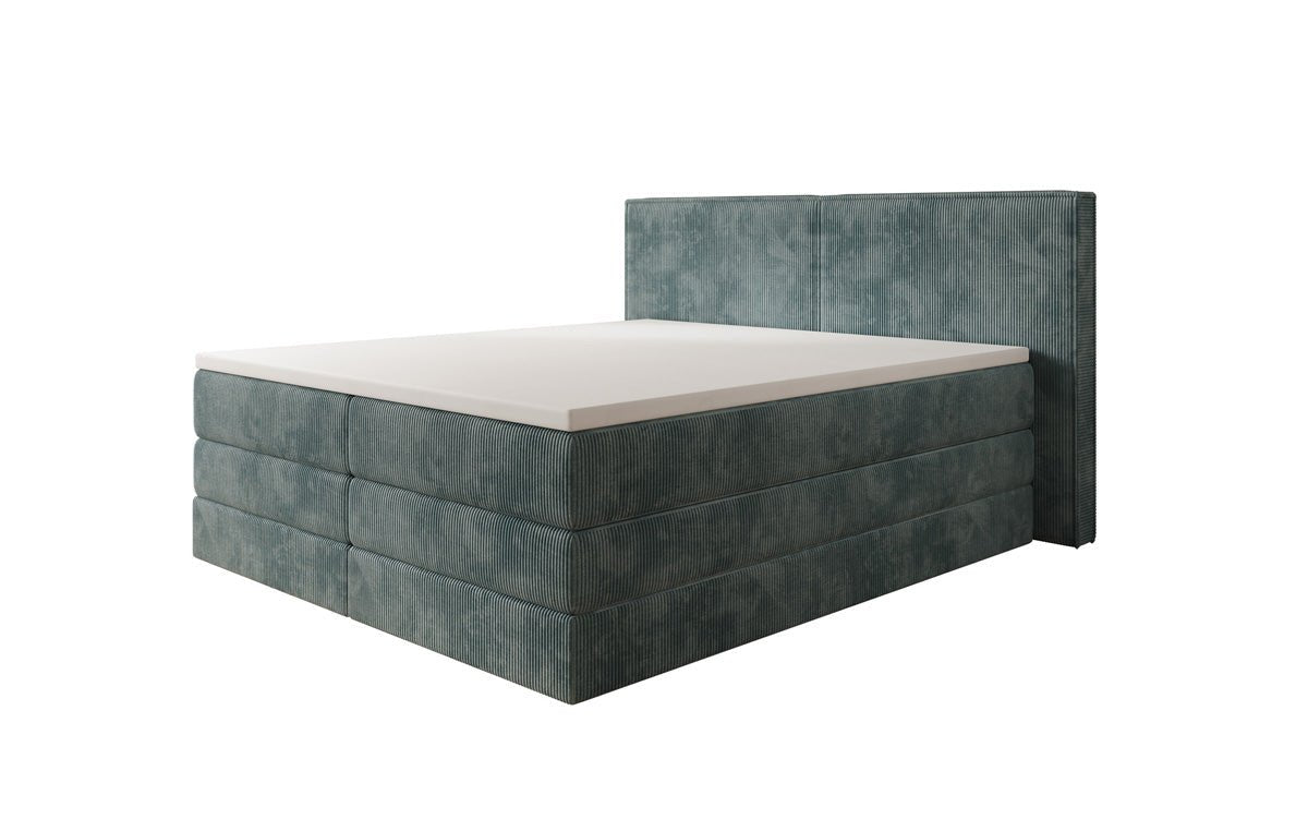 Boxspringbett Ophelia mit hochklappbarem Stauraum in Cord