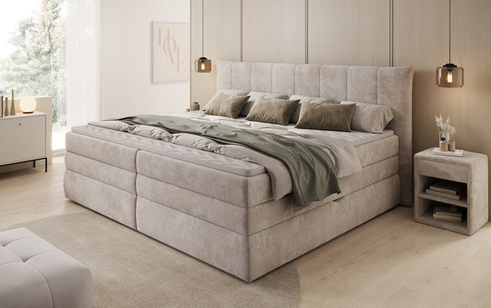 Rodinná posteľ s boxspringom Stella v rozmere 220/240x200 s úložným priestorom v mančestri