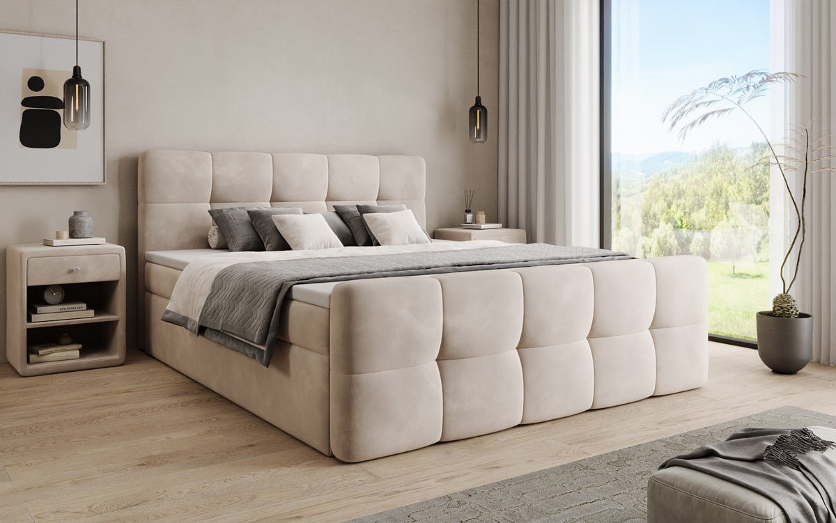 Boxspringová posteľ Cozy Samt so stauraumom