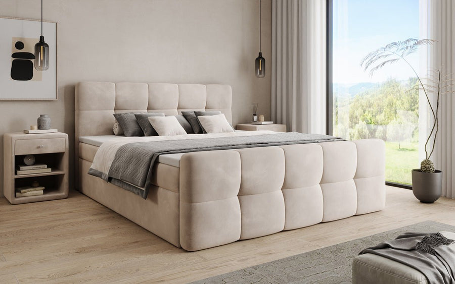 Boxspringová posteľ Cozy Samt so stauraumom