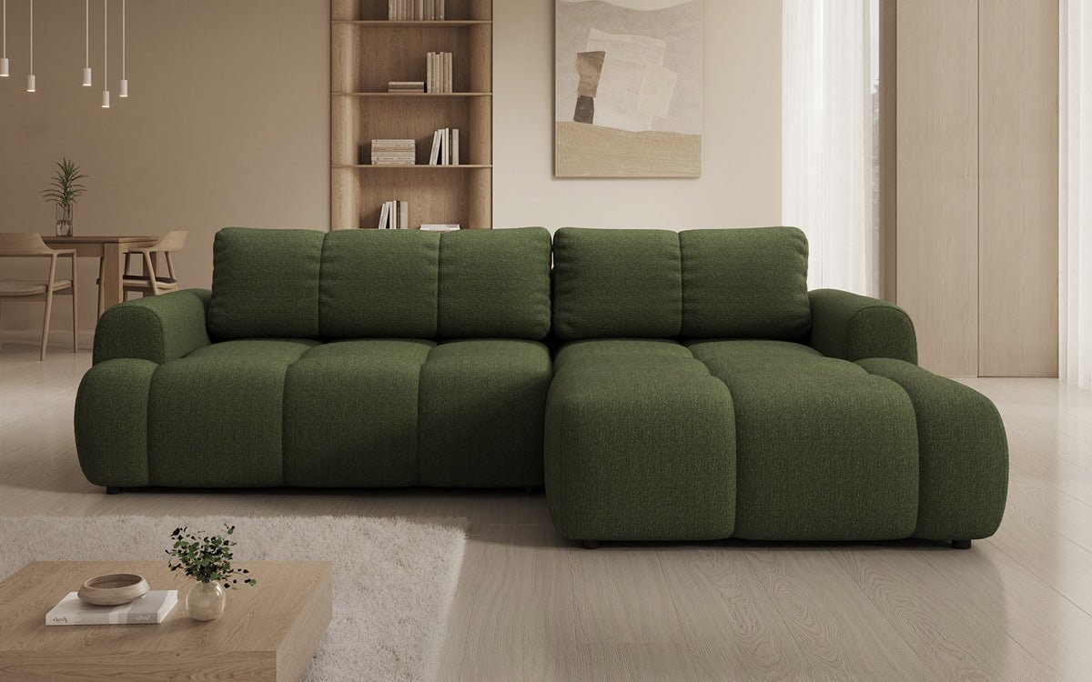 Designer Sofa Analfi L mit Schlaf- und Klappfunktion in Bouclé