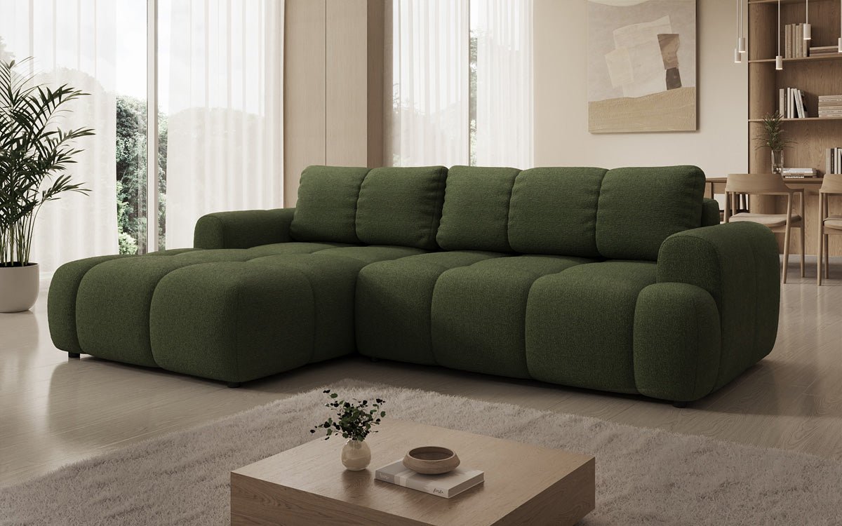 Designer Sofa Analfi L mit Schlaf- und Klappfunktion in Bouclé