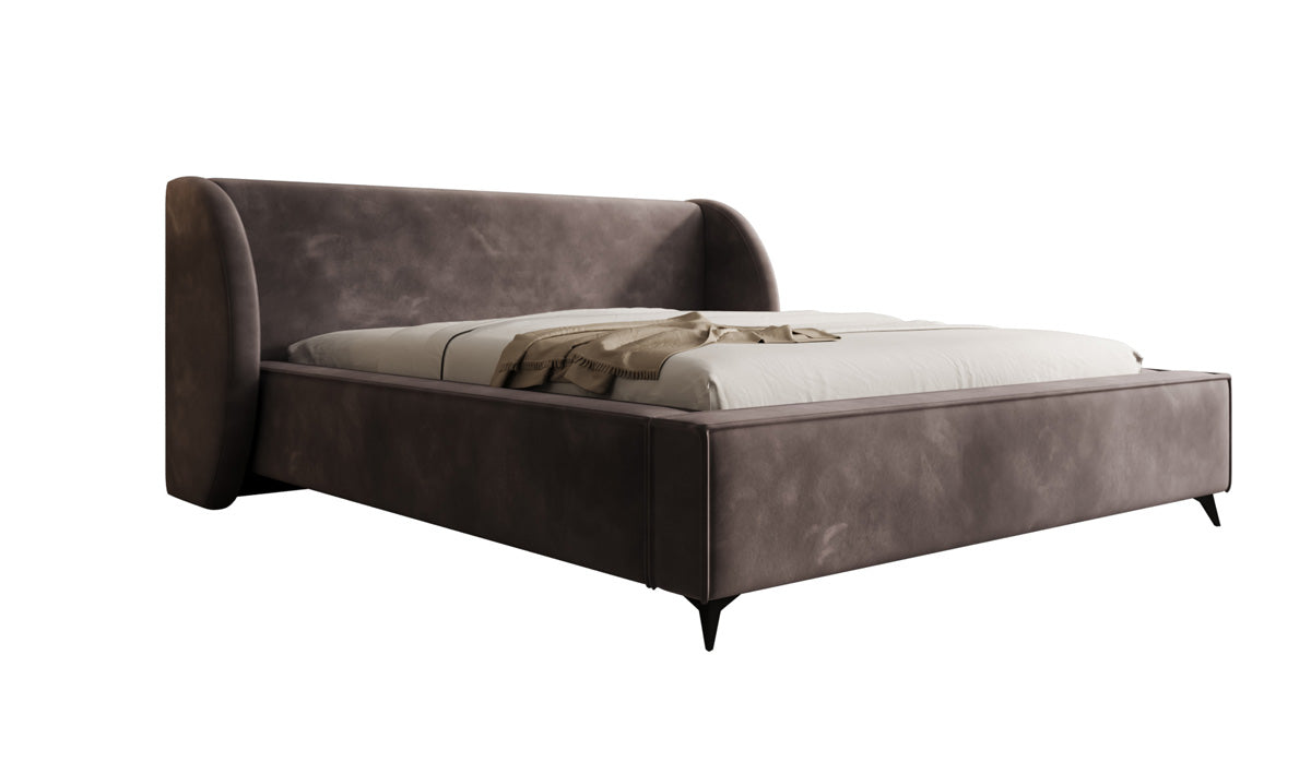 Designer Polsterbett Freya in Samt mit Stauraum