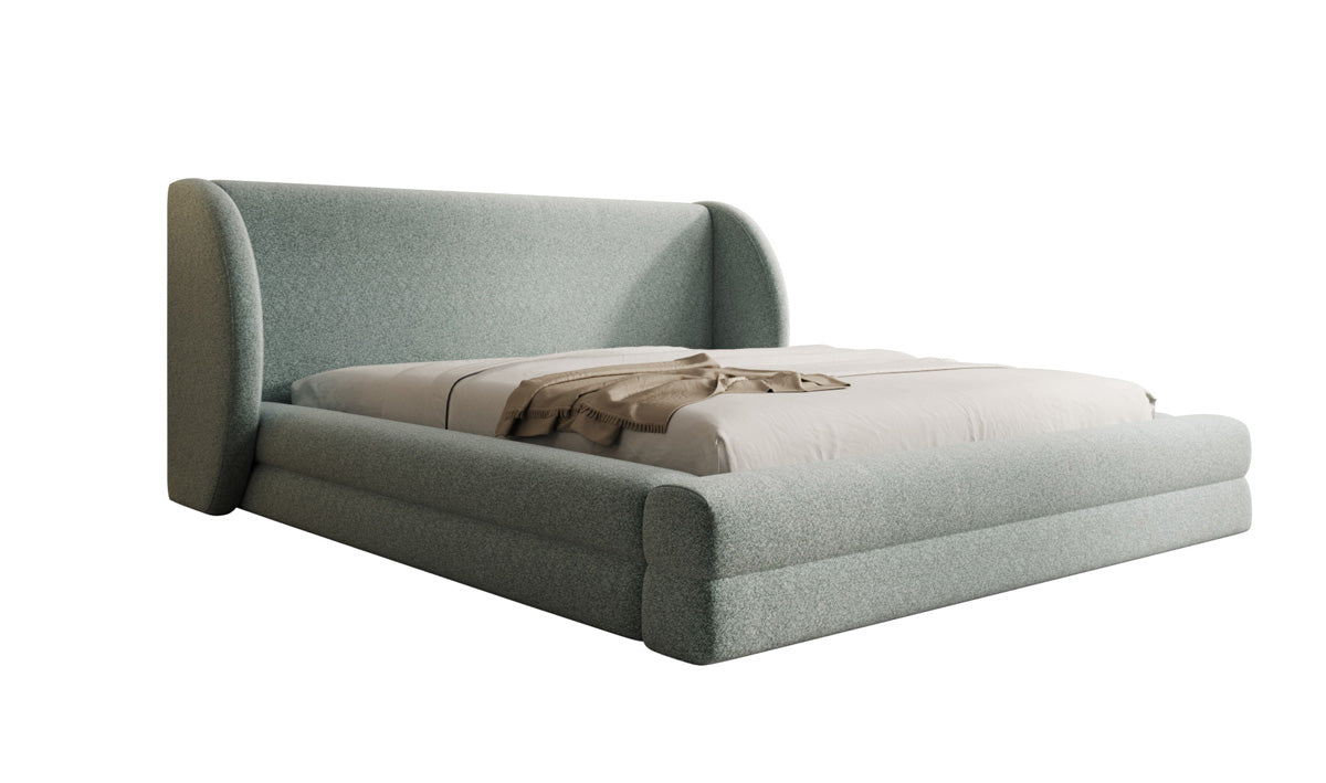 Designer Polsterbett Liv in Strukturstoff mit Stauraum