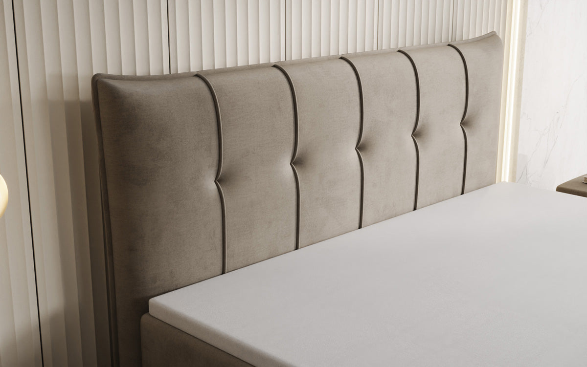 Boxspringbett Treviso mit Stauraum in Samt