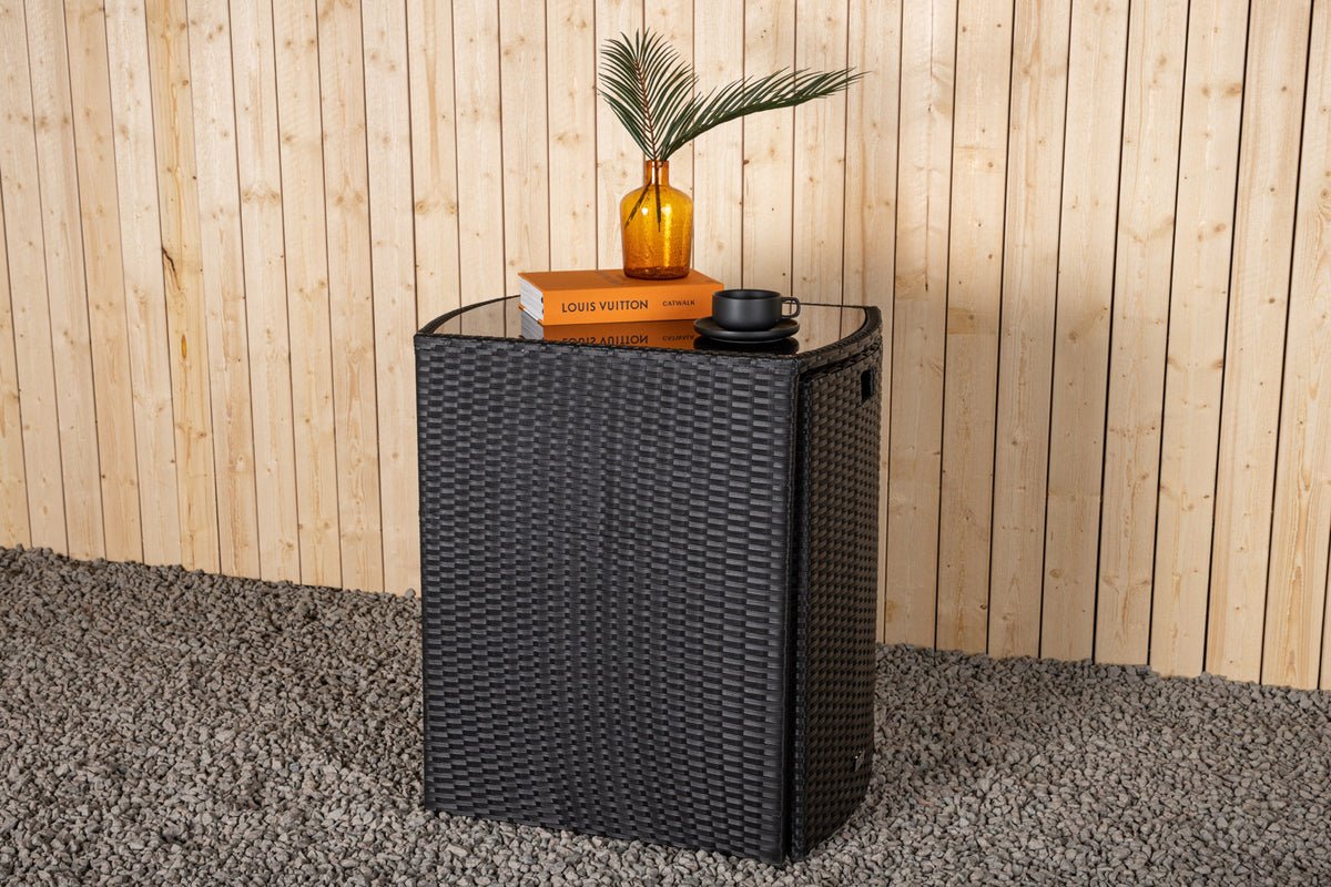 Balkonset Bob - in wahlweise schwarzem oder grauem Rattan