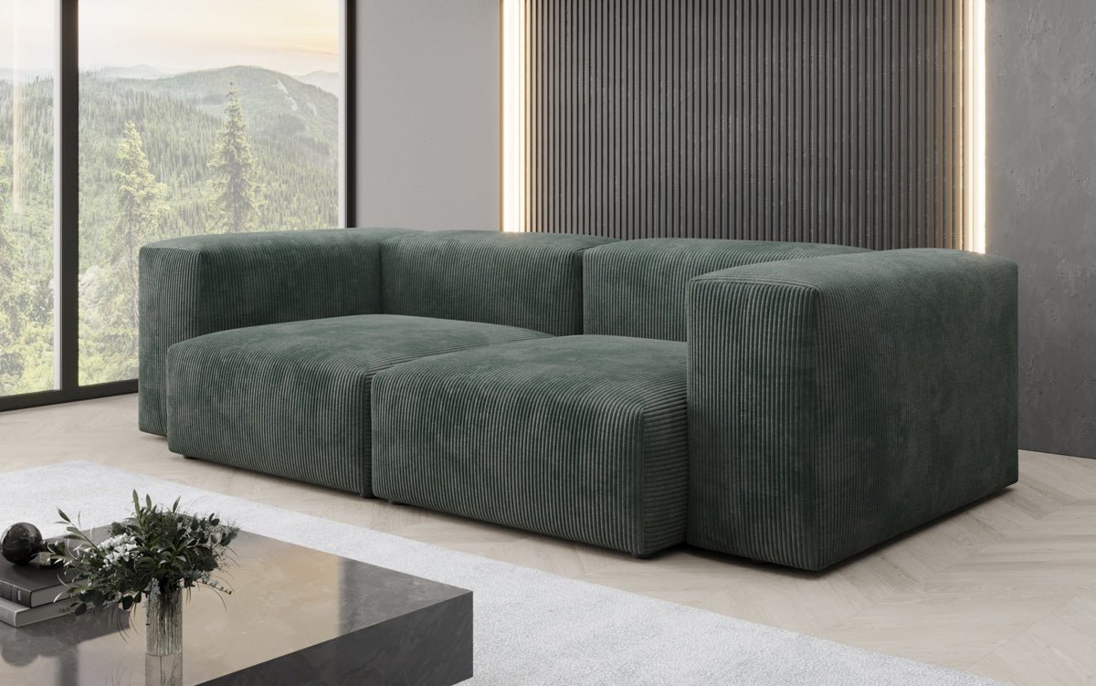 Dizajnová 2-sedadlová pohovka Snug v prevedení z kordu