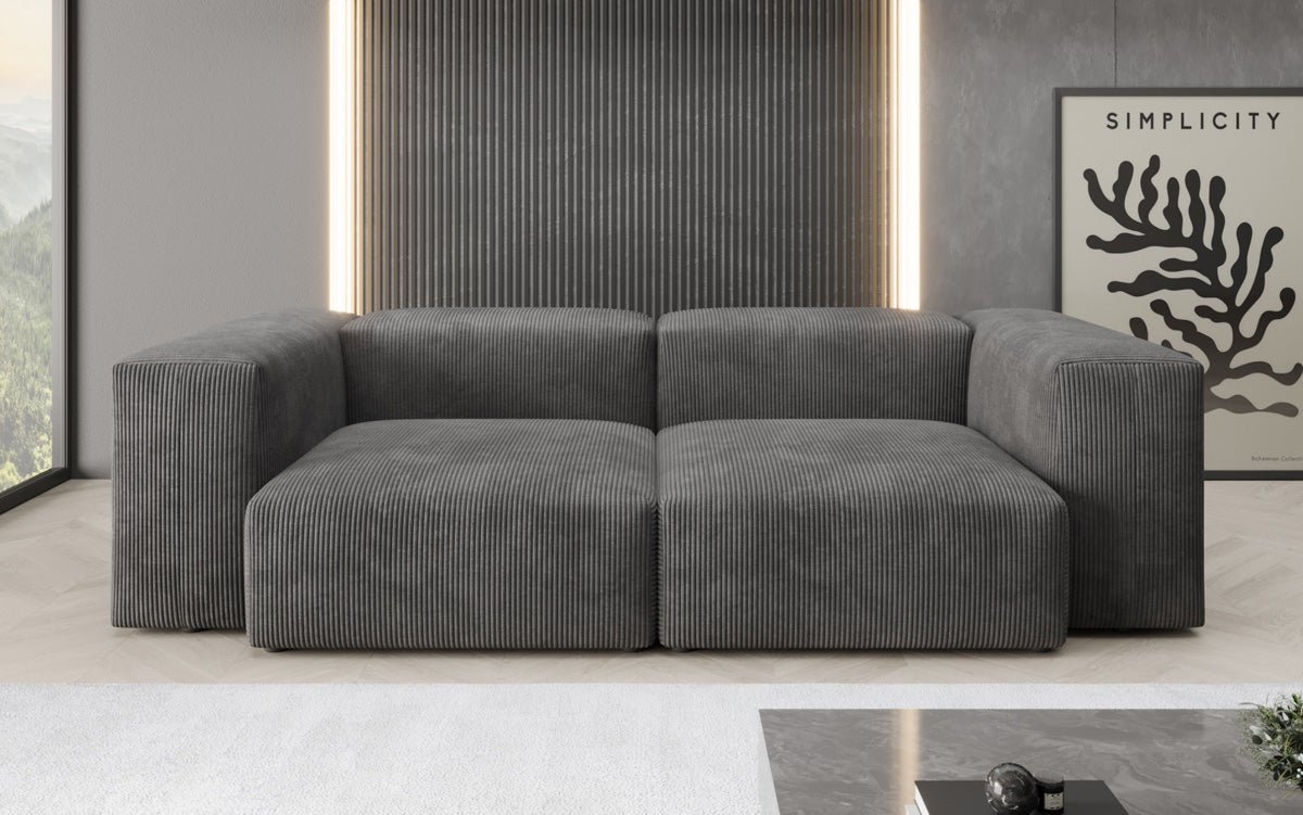 Dizajnová 2-sedadlová pohovka Snug v prevedení z kordu