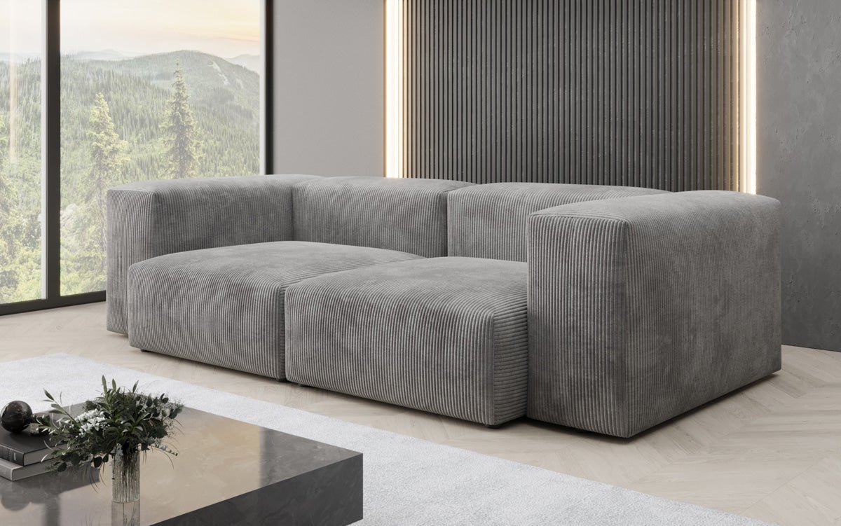 Dizajnová 2-sedadlová pohovka Snug v prevedení z kordu
