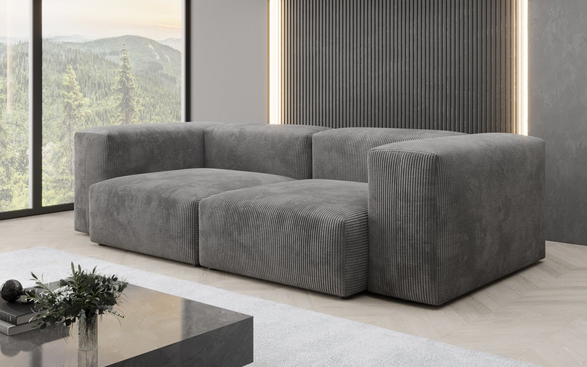 Dizajnová 2-sedadlová pohovka Snug v prevedení z kordu