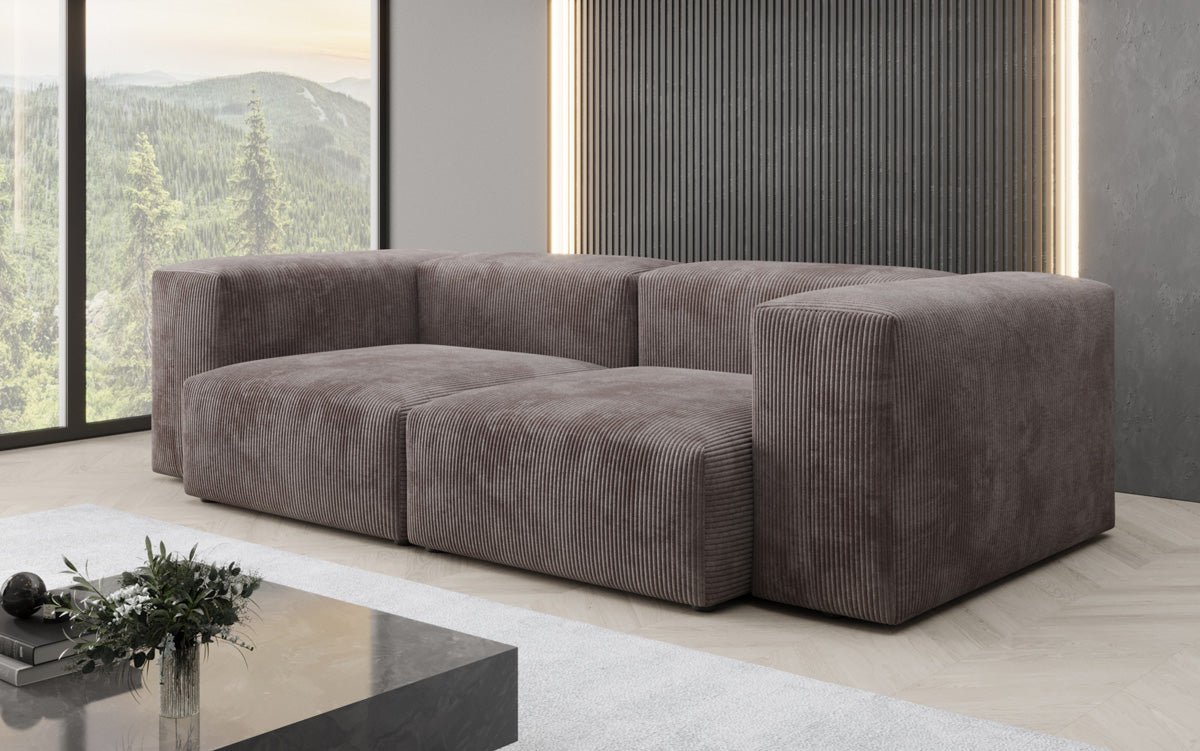 Dizajnová 2-sedadlová pohovka Snug v prevedení z kordu