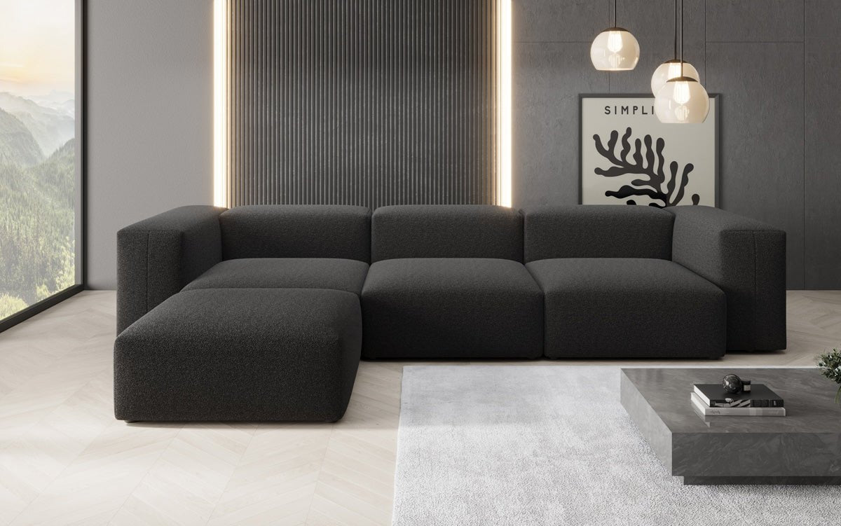 Dizajnérska pohovka L Snug v bouclé