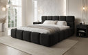 Dizajnová čalúnená posteľ Matilda zo zamatu s úložným priestorom