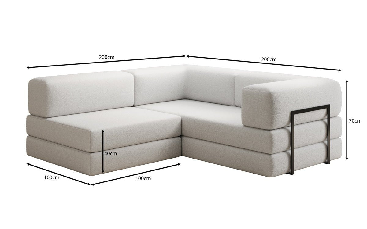 Dizajnová pohovka Lazy L Mini v bouclé